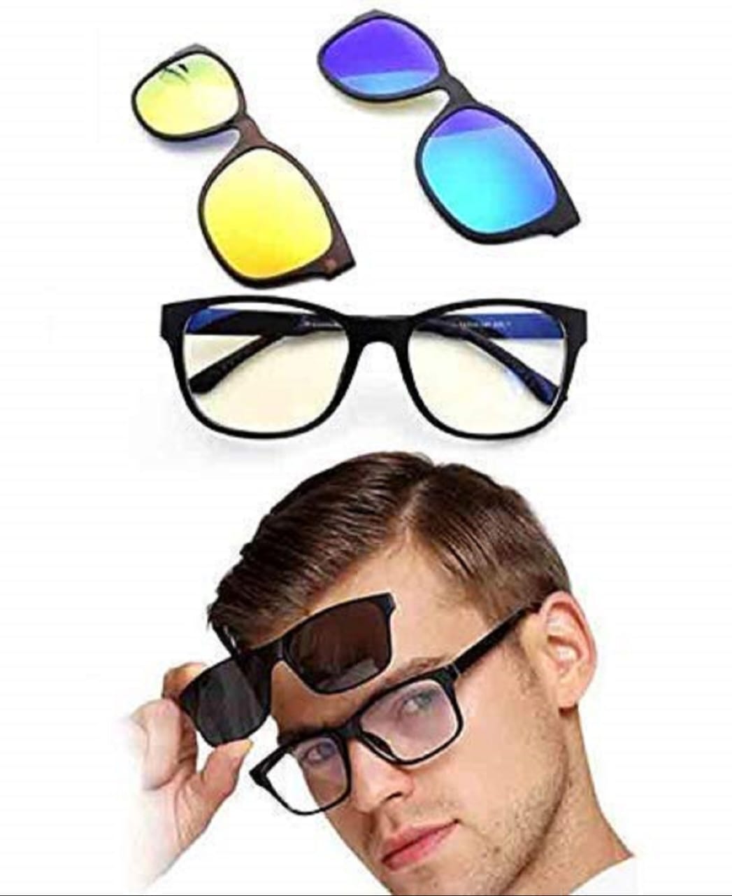 Ensemble de lunettes de soleil polarisées à verres multiples 3 en 1 | Lunettes à clipser magnétiques