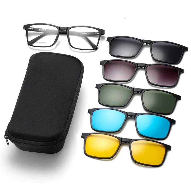 Multi-3 in 1 Lens Polarized Sunglasses Set | Magnetic Clip-On Glasses